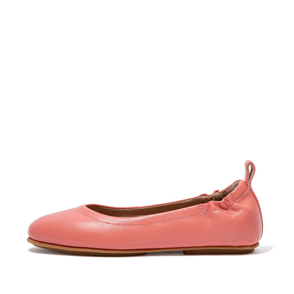 Fitflop Womens Ballet Flats Pink - Allegro Soft Leather - 14SWNUALZ